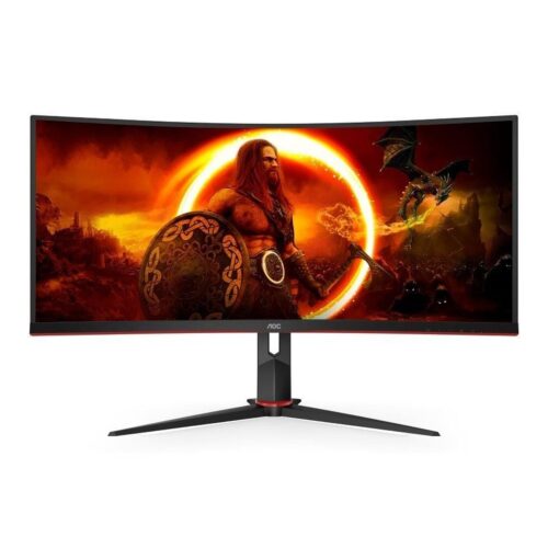 Monitor Gaming Ultraparonámico Curvo AOC CU34G2XP/BK 34″/ WQHD/ 1ms/ 180Hz/ VA/ Negro