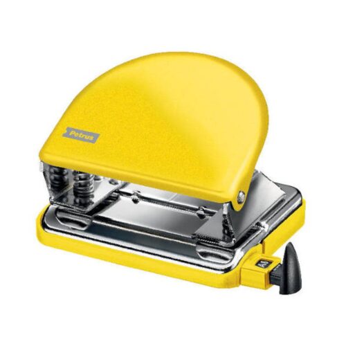 TALADRO METALICO MODELO 52 WOW CAPACIDAD 20 HOJAS COLOR AMARILLO METALIZADO PETRUS 626829