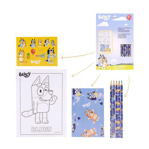 Set papeleria coloreable Bluey