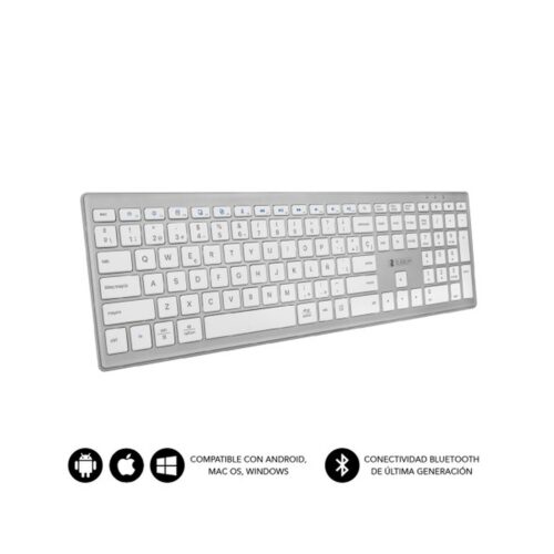 Teclado Inalámbrico por Bluetooth Subblim 2PUE200 Pure Extended/ Plata