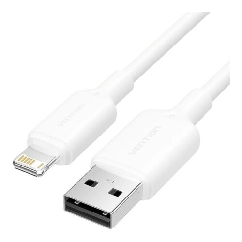 Cable USB 2.0 Lightning Vention LAMWH/ USB Macho – Lightning Macho/ 480Mbps/ 2m/ Blanco