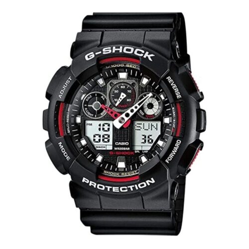 Reloj Analógico y Digital Casio G-Shock Trend GA-100-1A4ER/ 55mm/ Negro y Rojo