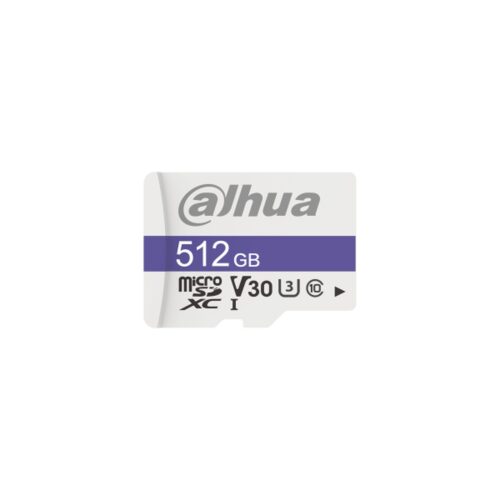 DAHUA MICROSD 512GB MICROSD CARD, READ SPEED UP TO 100 MB/S, WRITE SPEED UP TO 80 MB/S, SPEED CLASS C10, U3, V30, TBW 70TB (DHI-TF-C100/512GB)