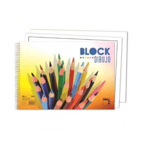 BLOCKS DE DIBUJO COLOURS 130GR.TAMAÑO FOLIO 20 HOJAS LISO SIN RECUADRO PACSA 18837