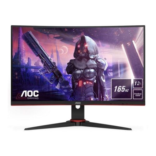 AOC – Monitor LED Gaming C24G2AE/BK – Curvado – 24″ (23.6 visible) VA – 1920×1080 – 165HZ – 1ms – 2xHDMI, 2xDisplayPort, VGA – altavoces – Negro/rojo