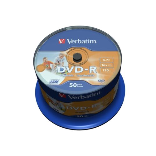 VERBATIM DVD-R 4.7GB 16X BOBINA 50 IMPRIMIBLE INKJET ADVANCED AZO