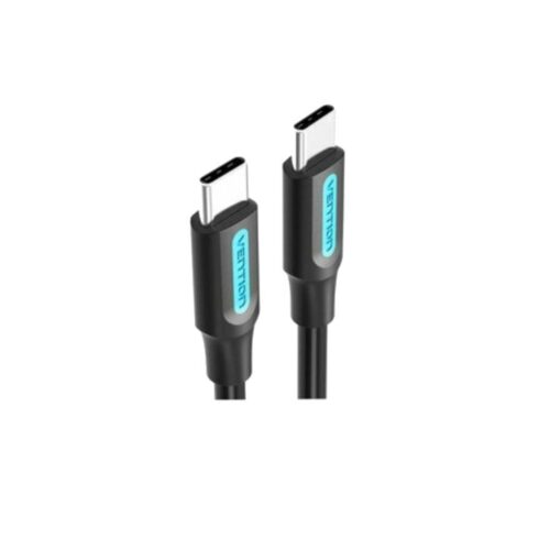 Cable USB 2.0 Tipo-C Vention COSBF/ USB Tipo-C Macho – USB Tipo-C Macho/ Hasta 60W/ 480Mbps/ 1m/ Negro