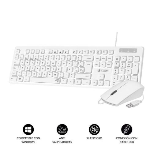 Teclado y Ratón Subblim Combo Business Slim Silencioso/ Blanco